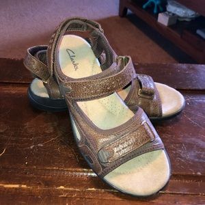 Clark Brown Leather Women’s Sandals